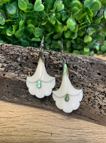 Bone Flower Earrings