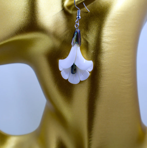 Bone Flower Earrings