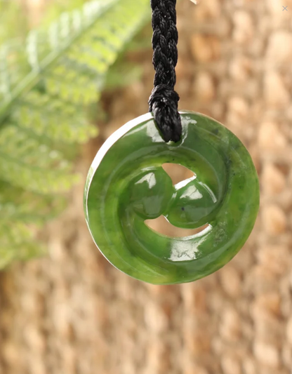 New Zealand Greenstone Closed Koru Pendant