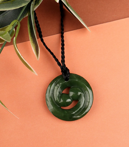 New Zealand Greenstone Closed Koru Pendant