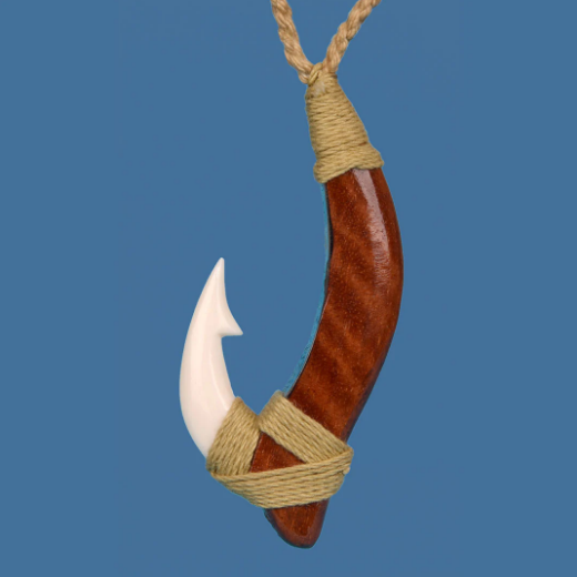 Bone Old Style Fish Hook Pendant