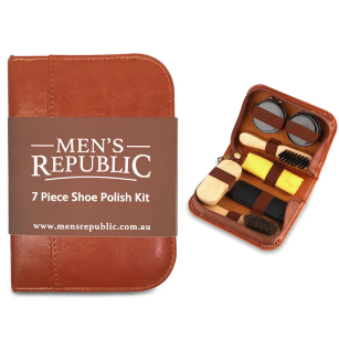 Men's Republic Shoe Shine Kit - 7 Pieces In Zipper Bag