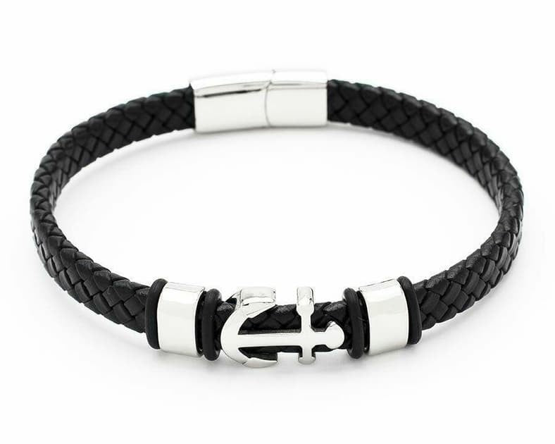 Men's Republic Anchor Leather Bracelet