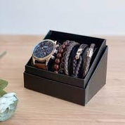 Men's Republic Watch Set W/ 4 Bracelets Blue Face