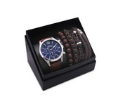 Men's Republic Watch Set W/ 4 Bracelets Blue Face
