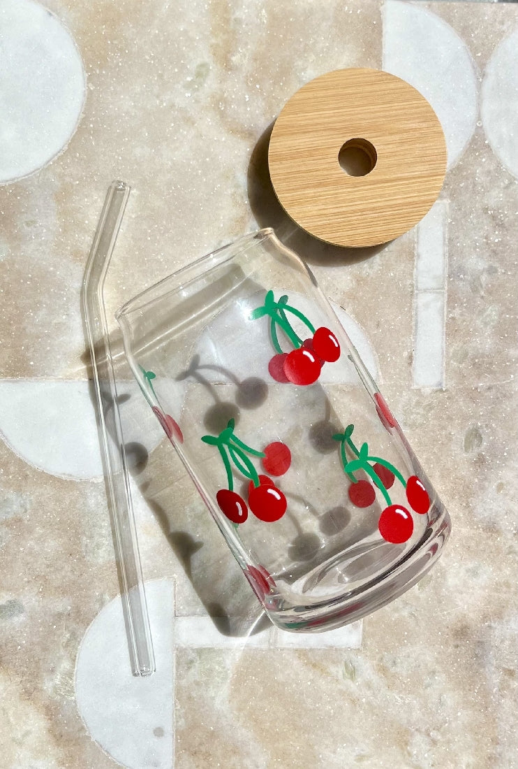 Cherry Cup & Straw Set