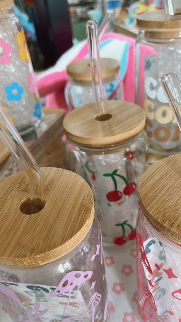 Cherry Cup & Straw Set