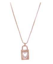 Equilibrium Rose Gold Love Lock Necklace