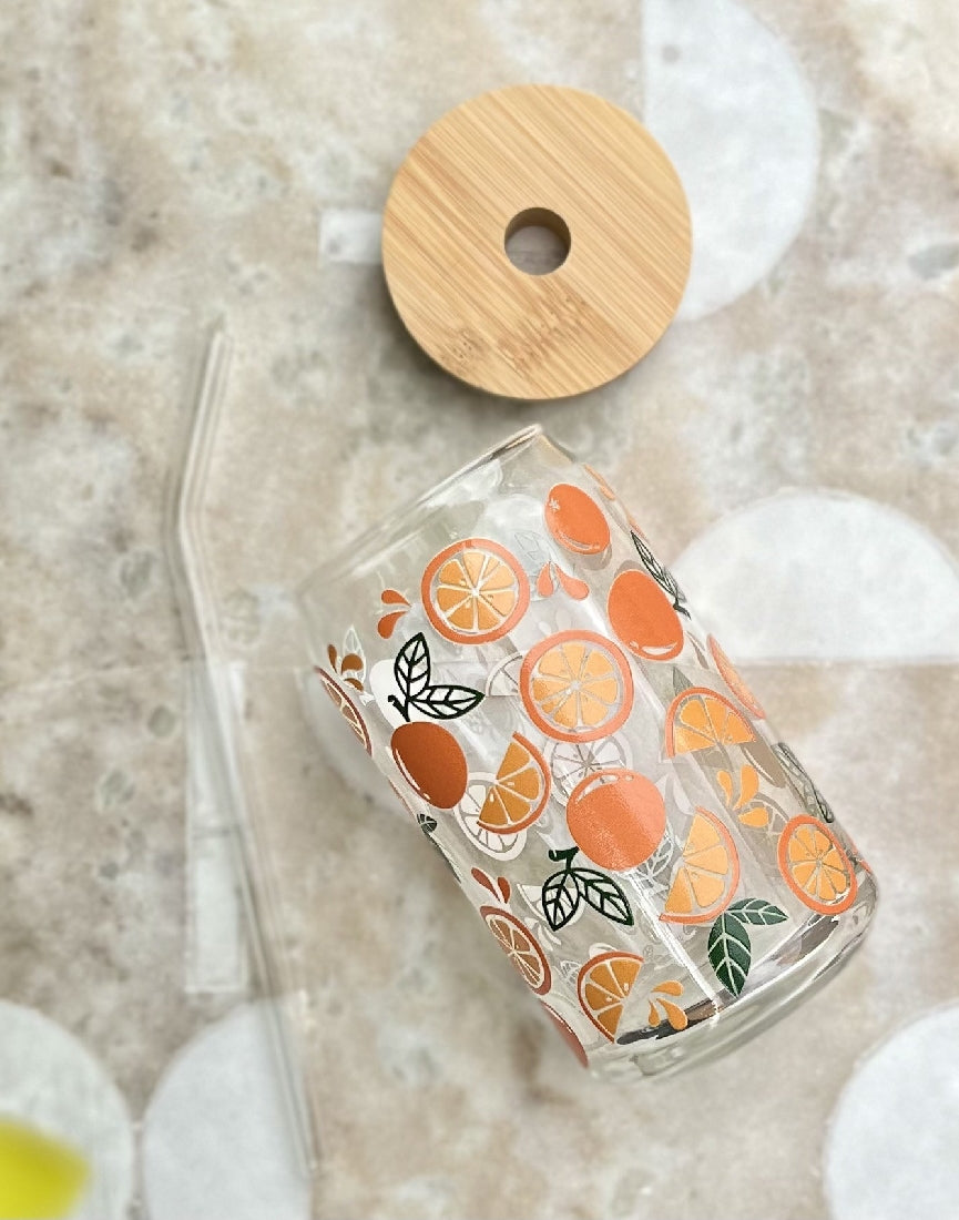 Orange Cup & Straw Set