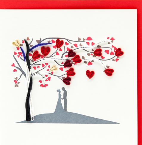 Wedding Tree Quilling Greeting Card