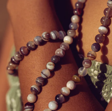 Natural Botswana Agate Healing Bracelet In Earth Tones