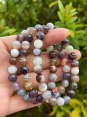 Natural Botswana Agate Healing Bracelet In Earth Tones