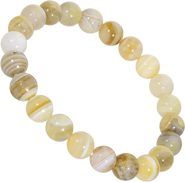 Natural Botswana Agate Healing Bracelet In Yellow Tones