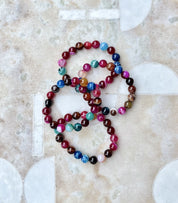 Natural Botswana Agate Healing Bracelet In Multi Tones