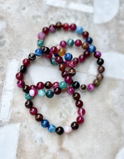 Natural Botswana Agate Healing Bracelet In Multi Tones