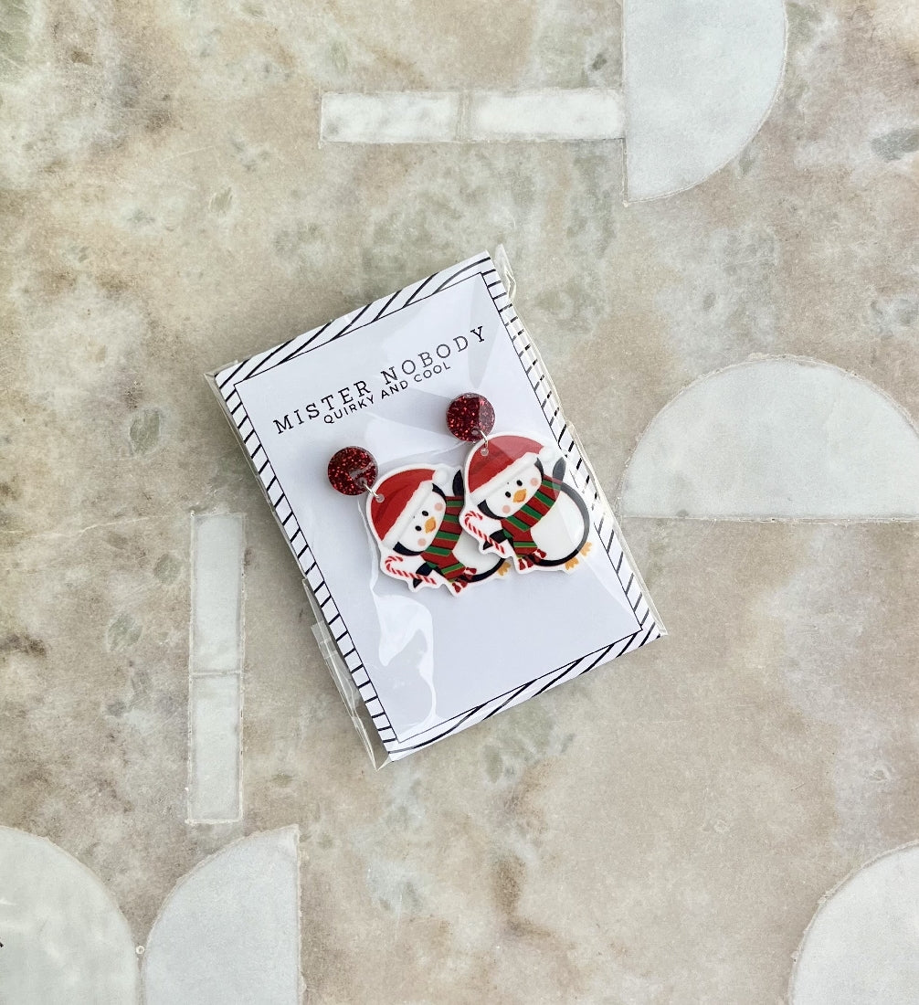 Mister Nobody Christmas Penguin Dangle Earrings