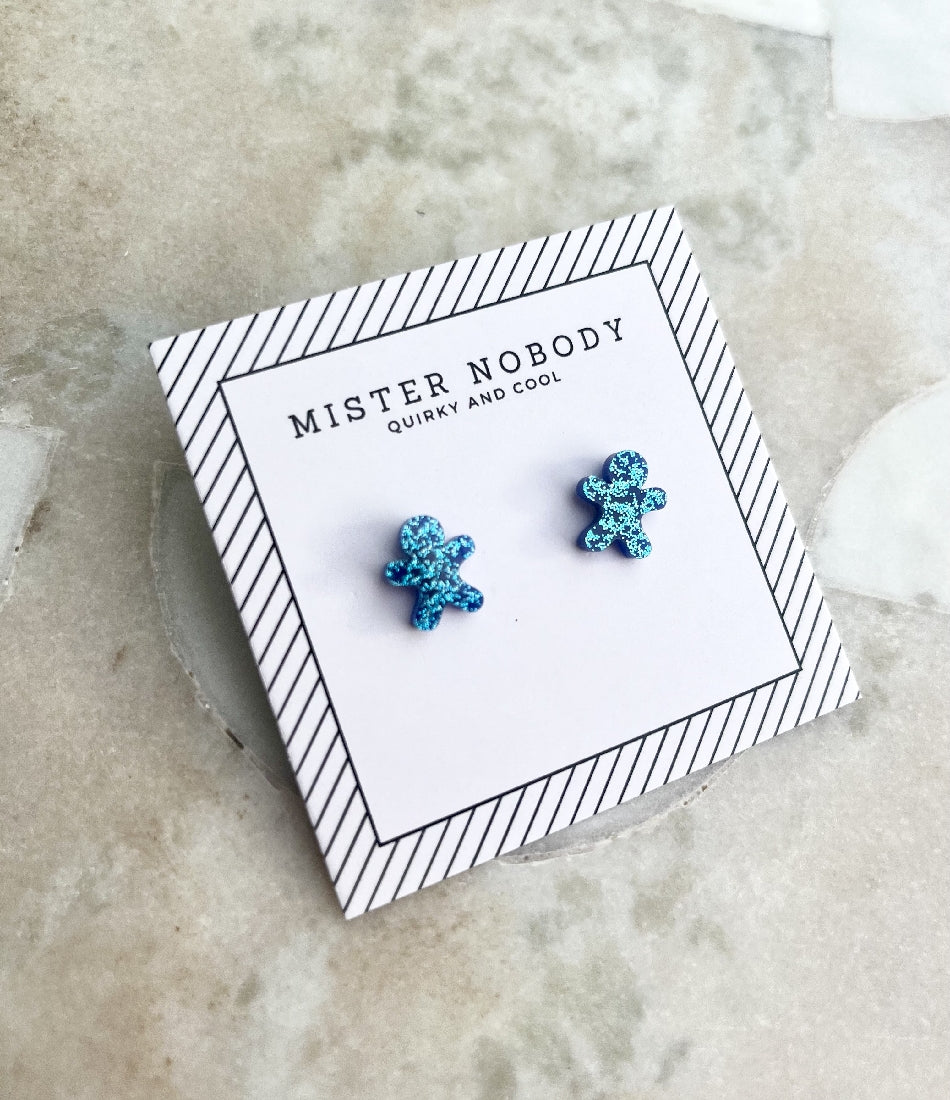 Mister Nobody Glitter Gingerbread Man Studs