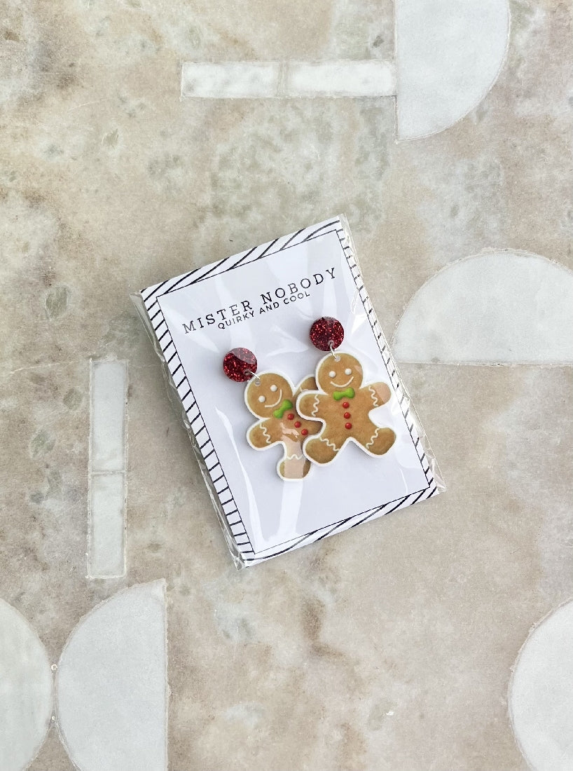 Mister Nobody Gingerbread Man Dangle Earrings