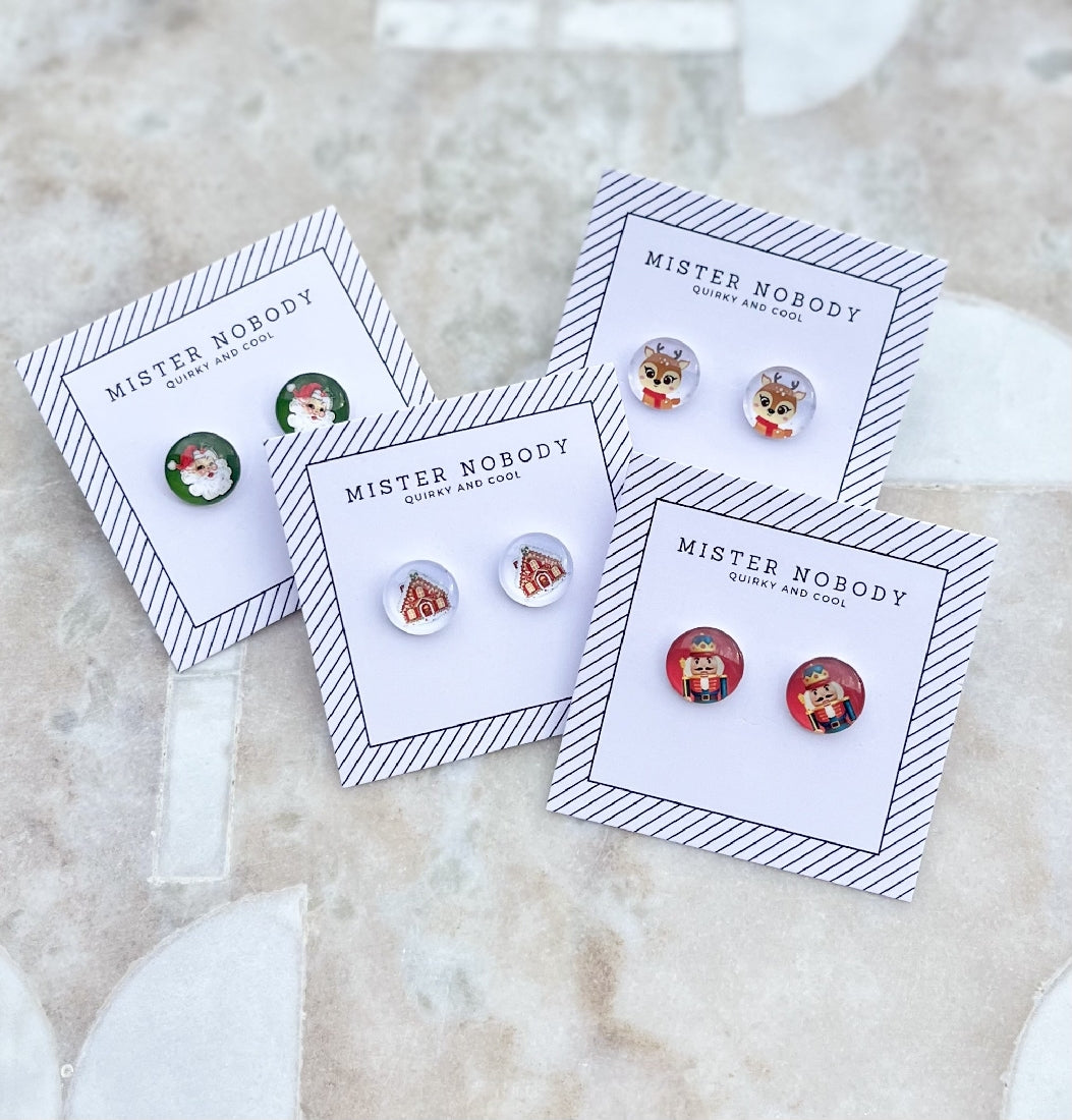 Mister Nobody Jolly Santa Studs