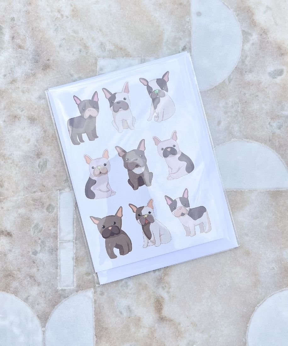 Embellished Bulldogs Greeting Card