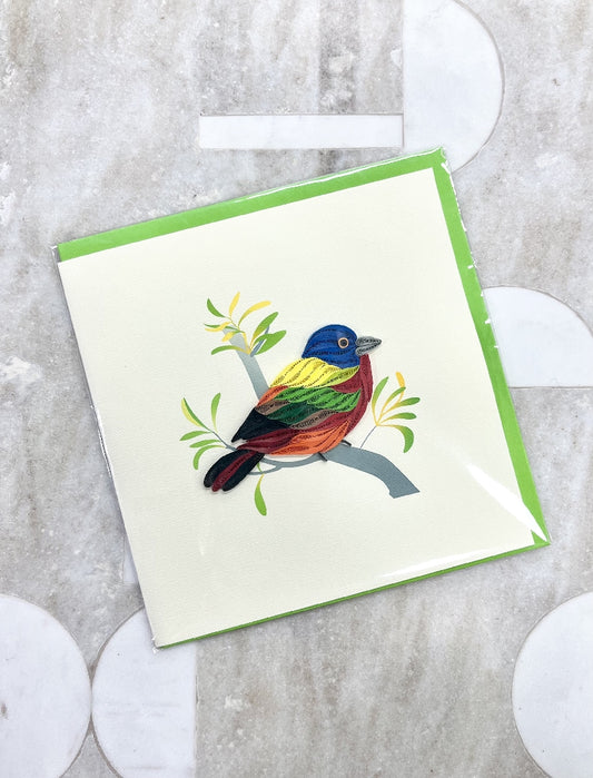 Rainbow Lorikeet Paper Quilled Greeting Card