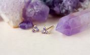 Cloud Nine February Amethyst Gold Birthstone Gold Studs