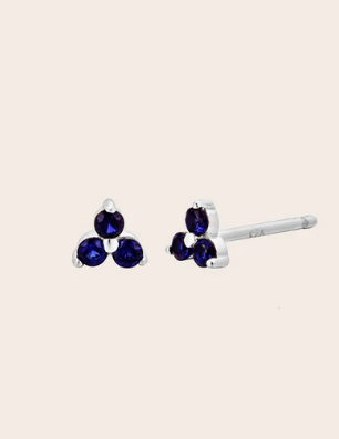 Cloud Nine September Sapphire Birthstone Silver Studs
