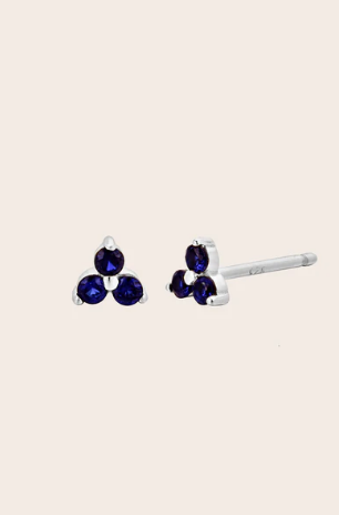 Cloud Nine September Sapphire Birthstone Silver Studs