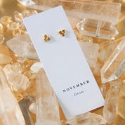 Cloud Nine November Citrine Birthstone Gold Studs