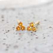 Cloud Nine November Citrine Birthstone Gold Studs