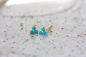 Cloud Nine December Turquoise Birthstone Gold Studs