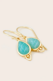 Cloud Nine Throat Chakra Gold Earrings