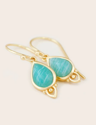 Cloud Nine Throat Chakra Gold Earrings