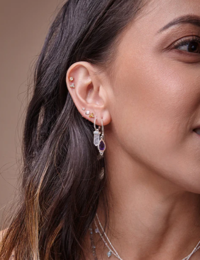 Cloud Nine Crown Chakra Gold Earrings