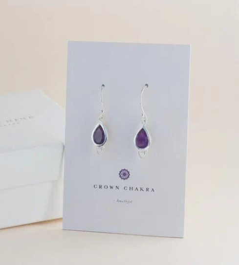 Cloud Nine Crown Chakra Silver Earrings