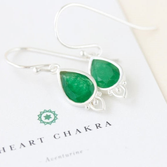 Cloud Nine Heart Chakra Silver Earrings