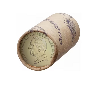 2024 $1 Circulating Coin Roll Non-premium (h/h Or T/t) King Charles Iii