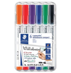 Marker Whiteboard Staedtler 341 Compact Asst Wlt6