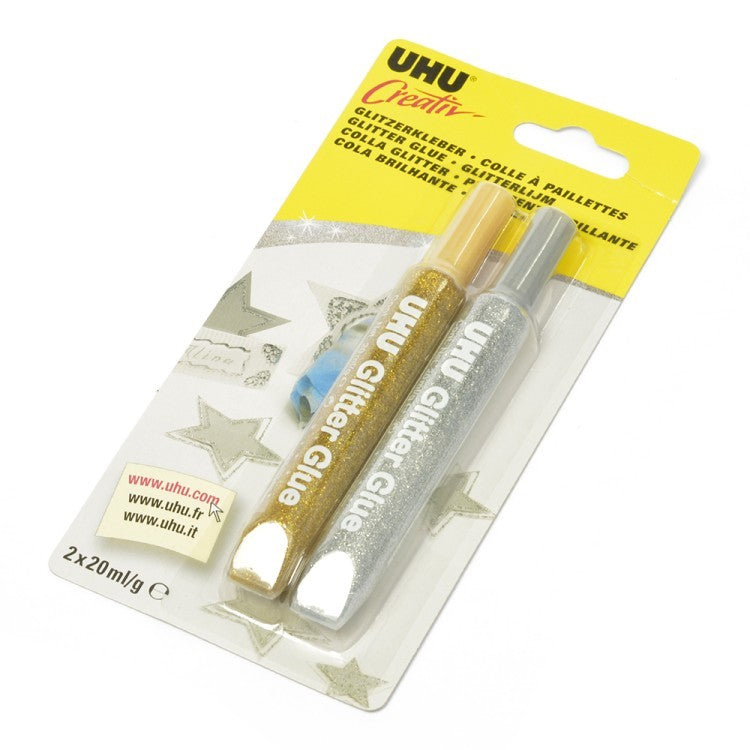 Faber-castell Uhu Glitter Glue Gold Silver 2pk