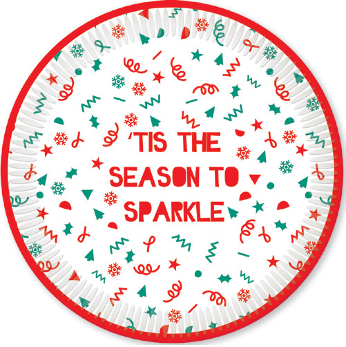 'tis The Season To Sparkle Paper Plates 8pk