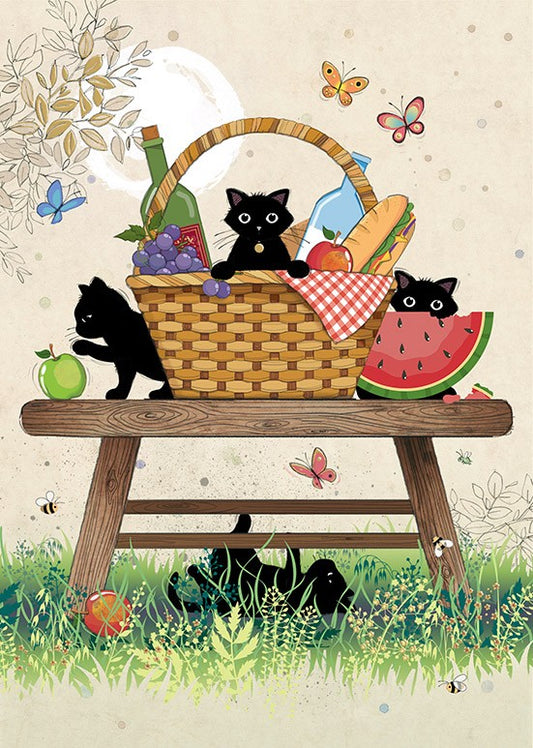 Picnic Kitties Greeting Card 