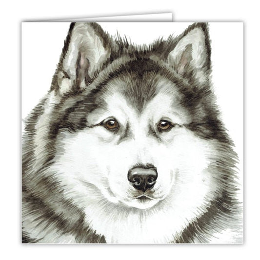 Alaskan Malamute Dog Art Greeting Card