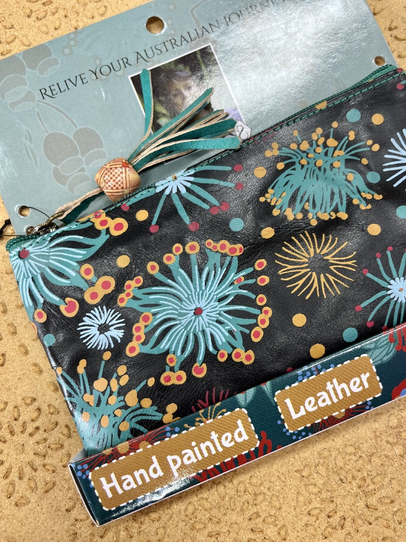 Hand Painted Leather Purse By Sue Schreiber