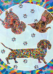 Tracey Keller Dachshund Tea Towel 
