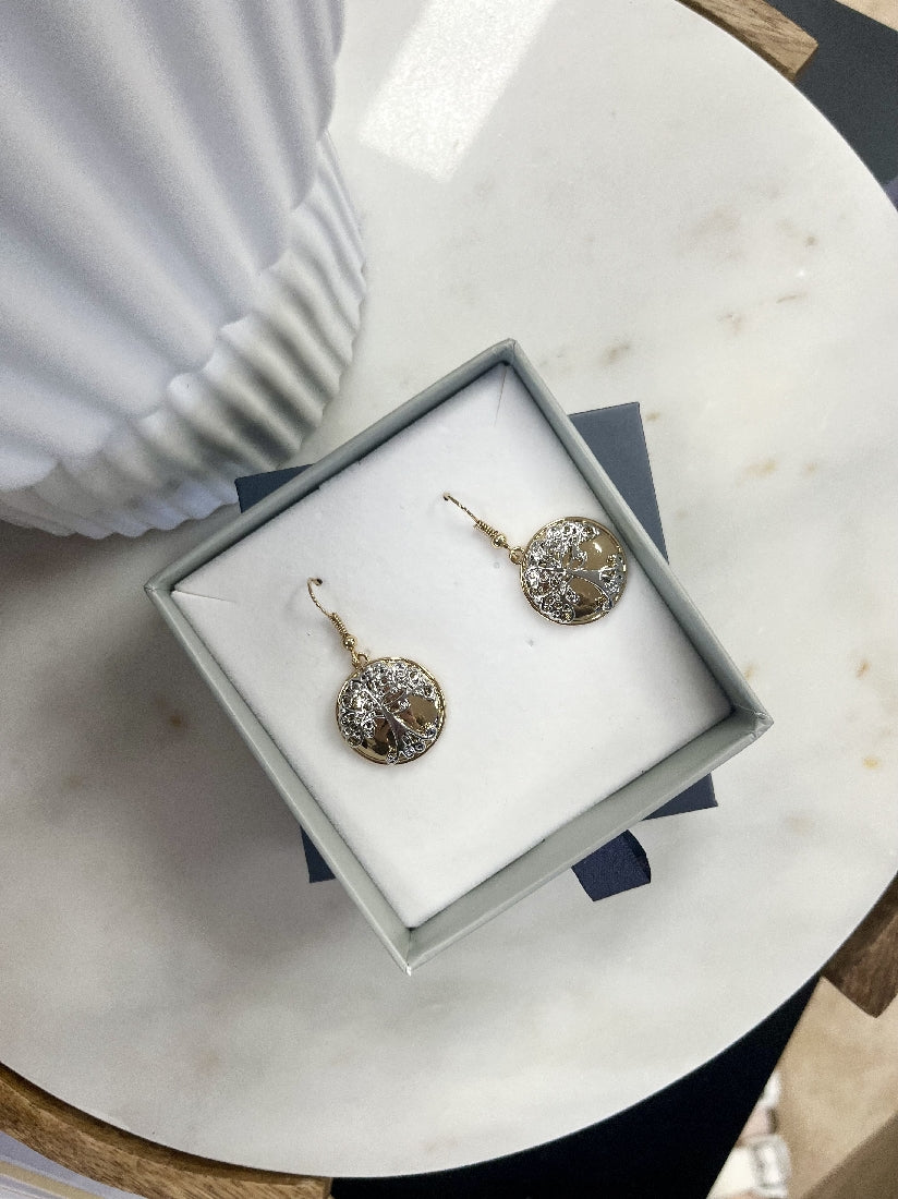Gold & Silver Tree Of Life Earrings