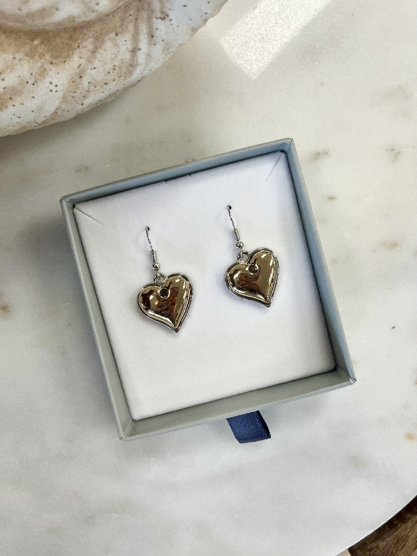 Gold & Silver Heart Earrings