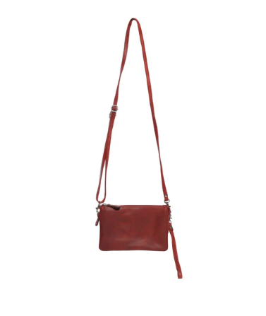 Small Leather Crossbody Bag [clr:deep Red]