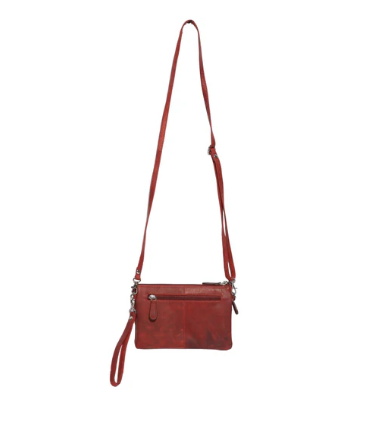 Small Leather Crossbody Bag [clr:deep Red]