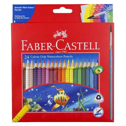 Faber-castell Grip Watercolour Triangular Pencils 24pk