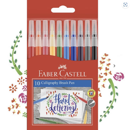 Faber-castell Calligraphy Brush Pen 10 Pack